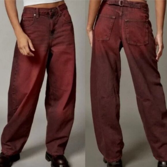 BDG Denim - BDG Red Tint Logan Cinch Back Boyfriend Jeans, size 27
